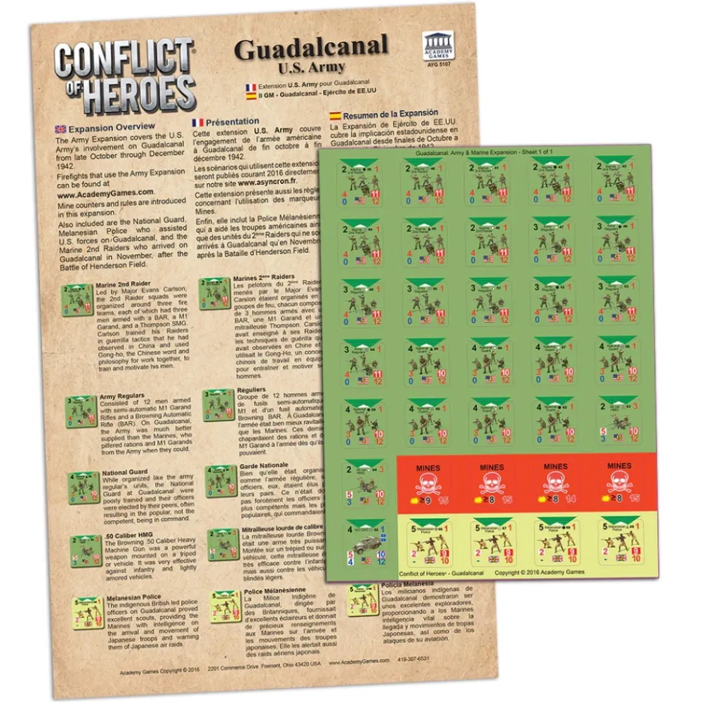 Online Academy Games Conflict Of Heroes: Guadalcanal - Us Army Expansion
