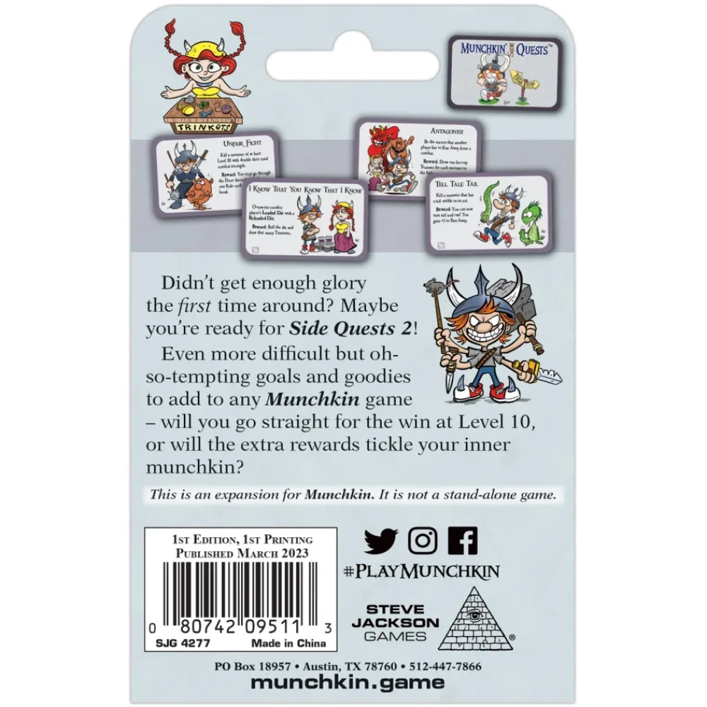 Sale Steve Jackson Games Munchkin Side Quests 2 (Exp.)