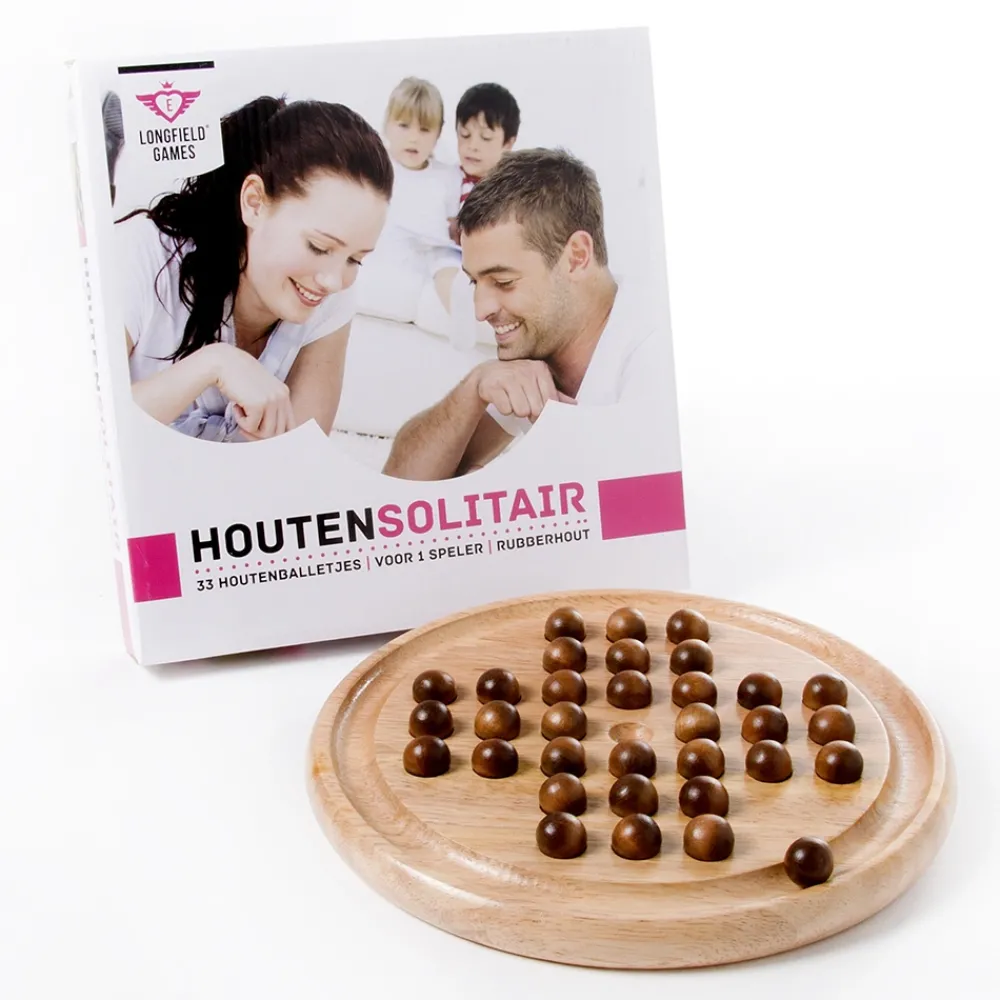 Longfield Games Solitaire Rubberwood| Klassiska
